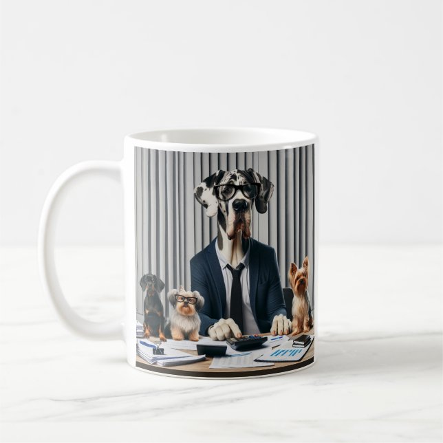 Taza De Café Funny Great Dane Mantle (Izquierda)