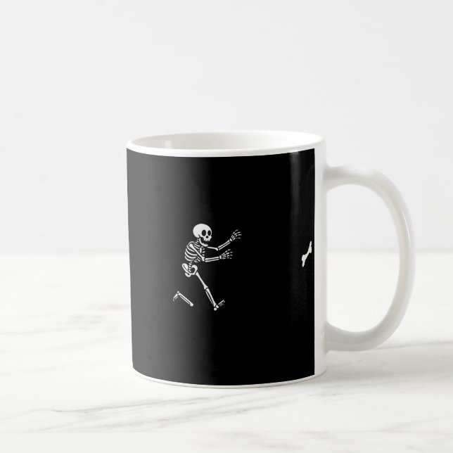 Taza De Café Funny Great Dane Running Skeleton Halloween  (Derecha)