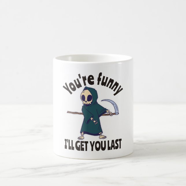 Taza De Café Funny Grim Reaper Skeleton Halloween Costume (Centro)