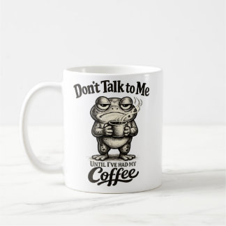 Taza De Café Funny Grumpy Frog Drinking Coffee