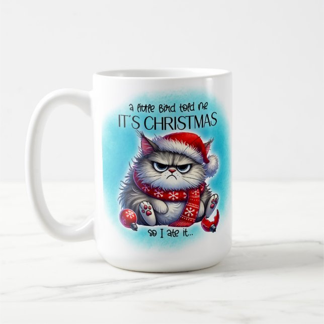 Taza De Café Funny Grumpy Mad Kitty Christmas | Coffee Mug (Izquierda)