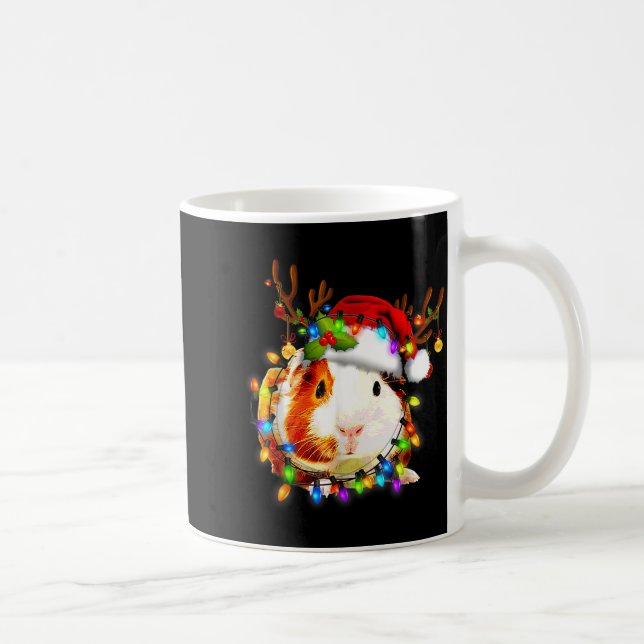 Taza De Café Funny Guinea G Christmas Reindeer Christmas Lights (Derecha)