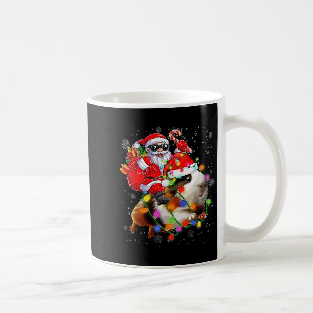 Taza De Café Funny Guinea G Christmas Santa Hat Xmas Lights  (Derecha)