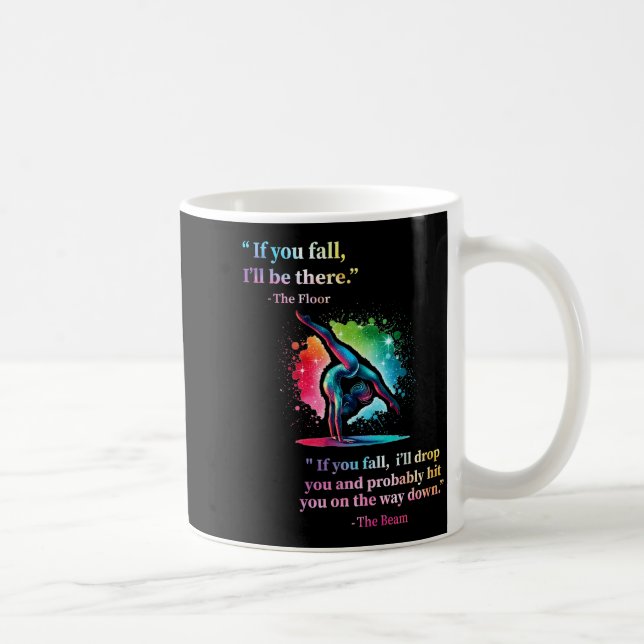 Taza De Café Funny Gymnastics Floor Saying Gymnast Girl Rainbow (Derecha)