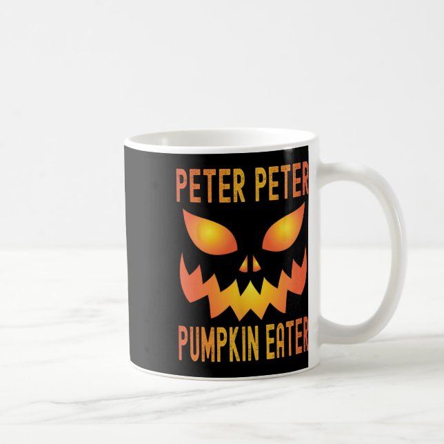 Taza De Café Funny Halloween coincidiendo disfraz Peter Pumpkin (Derecha)