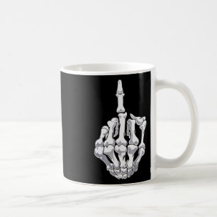 Taza De Café Funny Halloween Middle Finger Skeleton Hand Skull