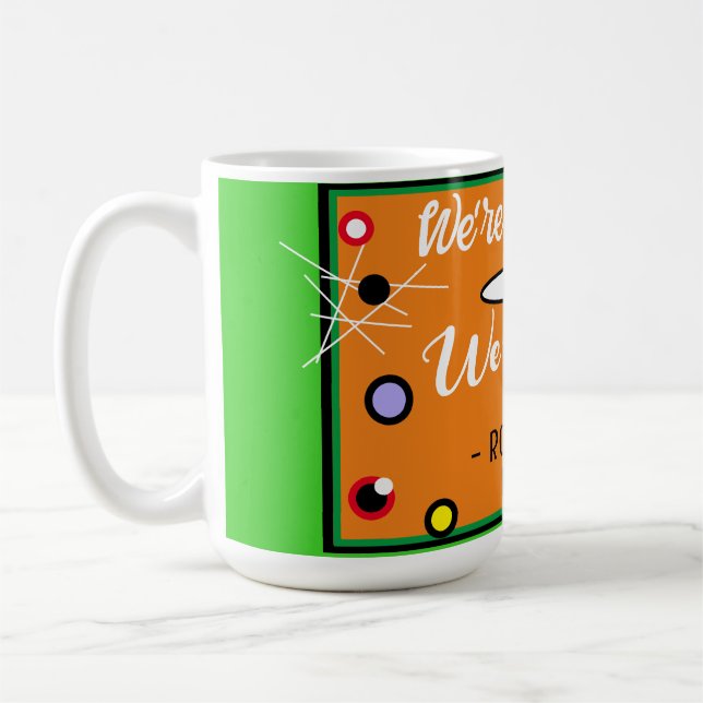 Taza De Café Funny Halloween Quirky Naranja nombre familia (Izquierda)