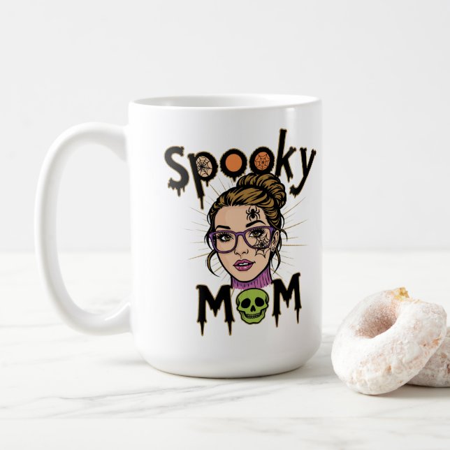Taza De Café Funny Halloween Spooky Mom Witch Mom (Con donut)