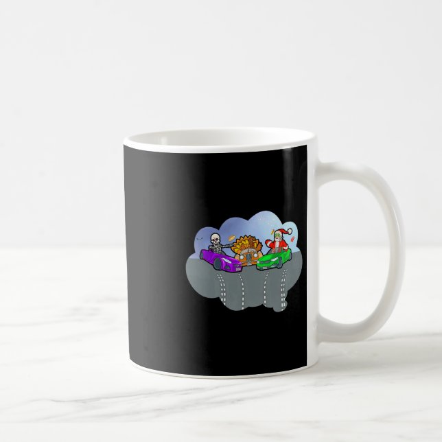 Taza De Café Funny Halloween Thanksgiving Christmas Crash Hallo (Derecha)