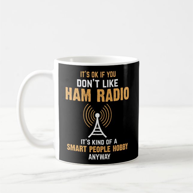 Taza De Café Funny Ham Radio Operator Radio Amateur Morse Hobby (Izquierda)