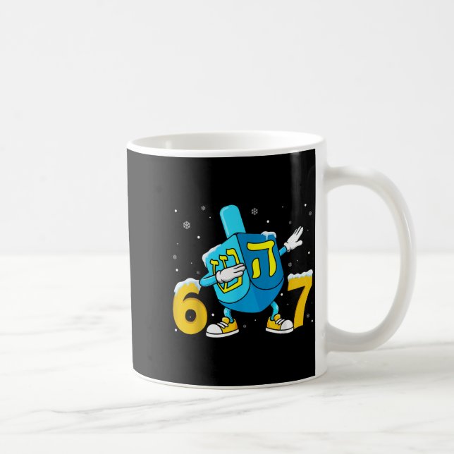 Taza De Café Funny Hanukkah Six Seven Chanukah Dreidel Dabbing  (Derecha)