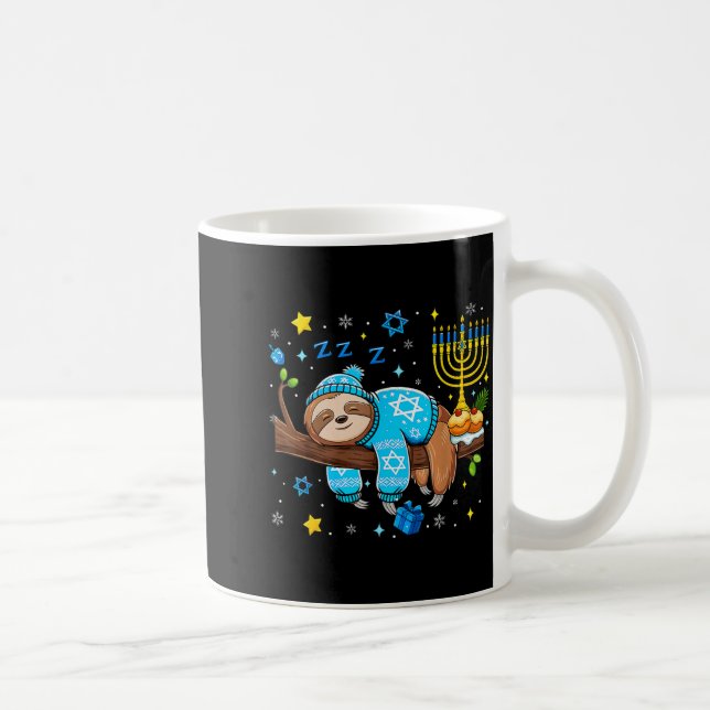 Taza De Café Funny Hanukkah Sloth Jewish Chanukah Sleeng Hanukk (Derecha)