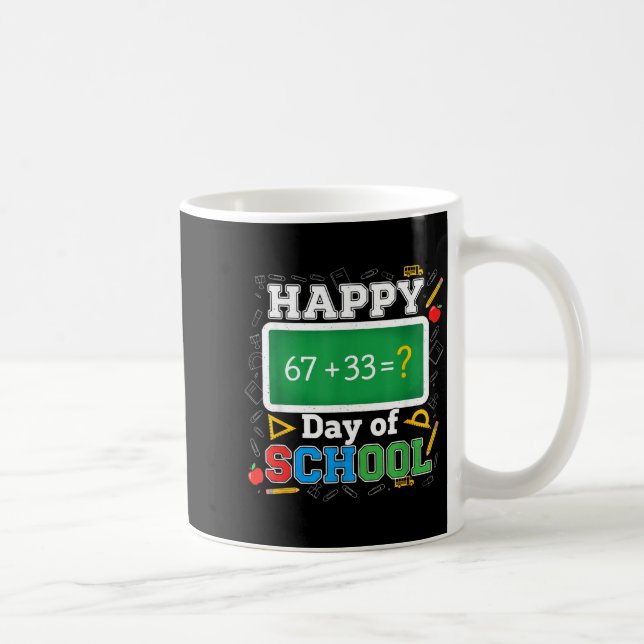 Taza De Café Funny Happy 100 Days Of School Math Teacher Six Se (Derecha)