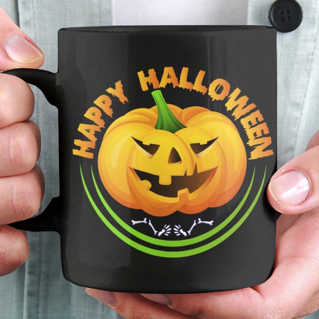 Taza De Café Funny Happy Halloween Scary Pumpkin (Subido por el creador)