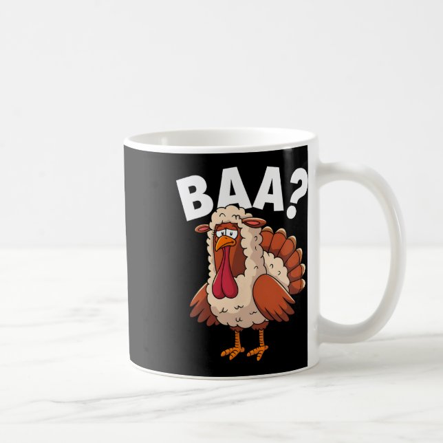 Taza De Café Funny Happy Thanksgiving Turkey A Lamb Costume  (Derecha)