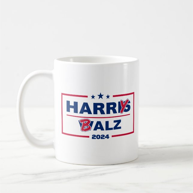 Taza De Café Funny Harris Walz 2024 Harry Balz 2024 (Izquierda)