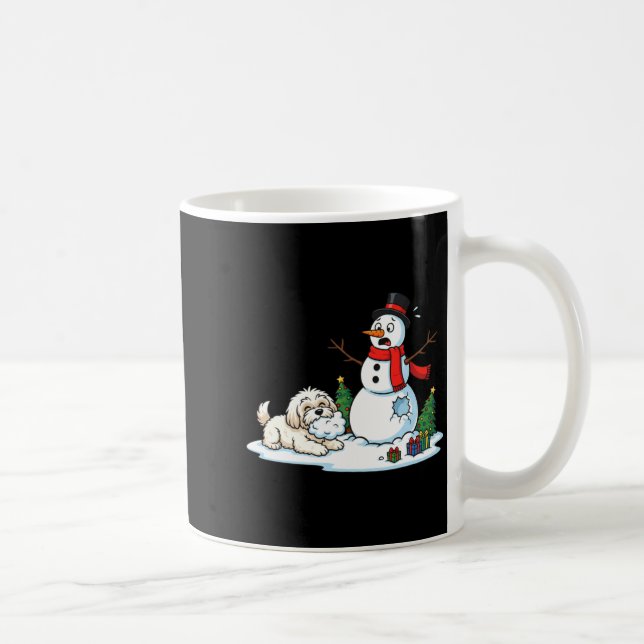 Taza De Café Funny Havanese Snowman Christmas Tree Xmas Womens  (Derecha)