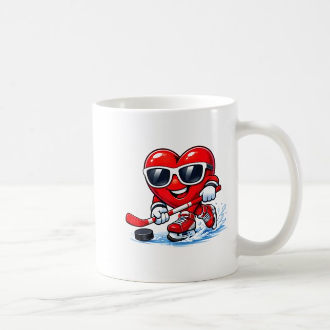 Taza De Café Funny Heart Playing Hockey Apparel  (Derecha)