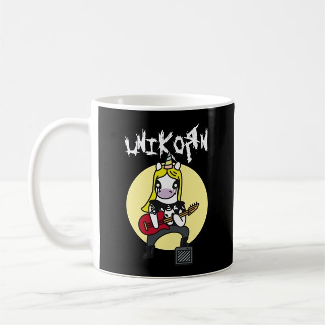 Taza De Café Funny Heavy Metalizado Unicorn (Izquierda)