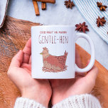 Taza De Café Funny Hen Chicken Navidades Pun<br><div class="desc">¡Esta deliciosa y divertida jarra de Navidades de pollo es tan dulce y tonta que seguro traerá risas a tu familia y amigos esta temporada de fiestas! El tazón de café muestra el ilustracion original de una gallina feliz, durmiendo en su nido con un texto que dice el juego de...</div>