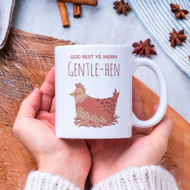 Taza De Café Funny Hen Chicken Navidades Pun (Subido por el creador)