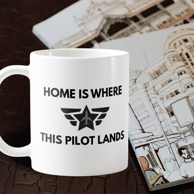 Taza De Café Funny Home Where This Pilot Lands Plane Welcome  (Subido por el creador)