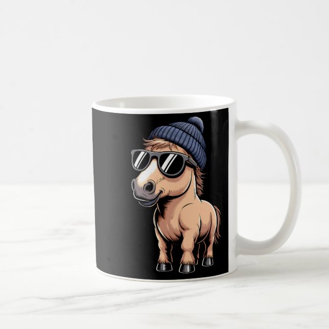Taza De Café Funny Horse In Retro Style - Farm Humour Ny Funny  (Derecha)