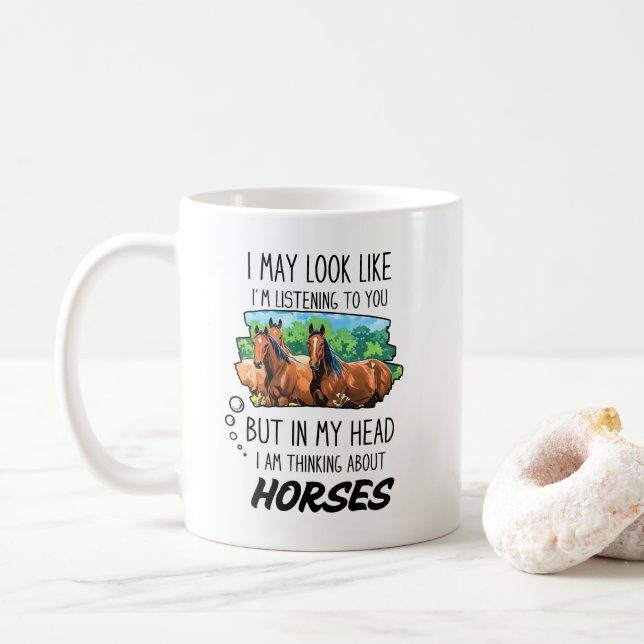 Taza De Café Funny Horse Lover Mug (Con donut)