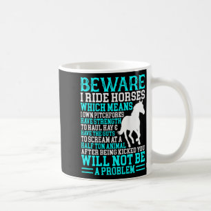 Taza De Café Funny Horse Shirt Horse Lover Cuidado Con Los Caba