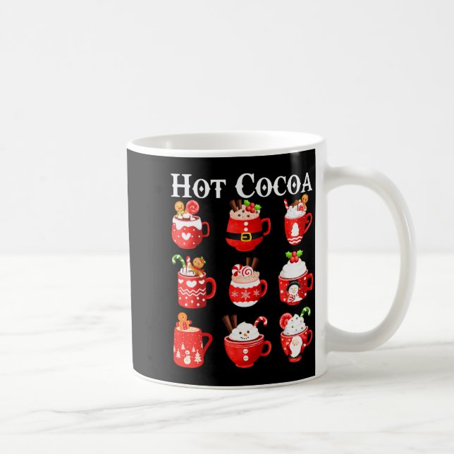 Taza De Café Funny Hot Cocoa Santa Elf C Merry Christmas Pajama (Derecha)