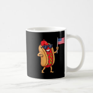 Taza De Café Funny Hotdog Patriótico Bandera Estadounidense 4 D