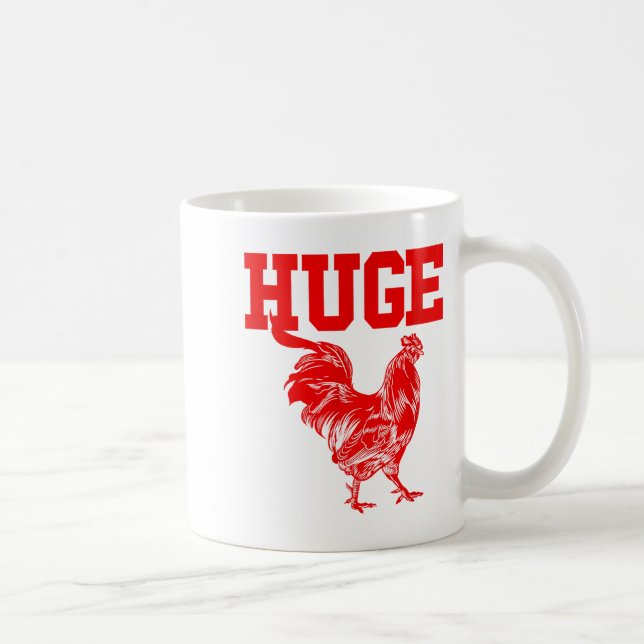 Taza De Café Funny Huge Mens Rooster Graphic  (Derecha)