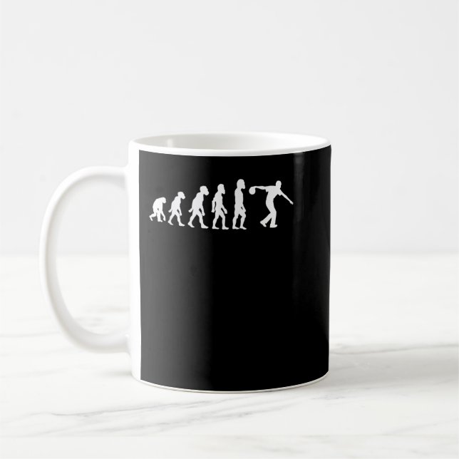Taza De Café Funny Human Bowling Evolution Pin Ball Bowler Play (Izquierda)