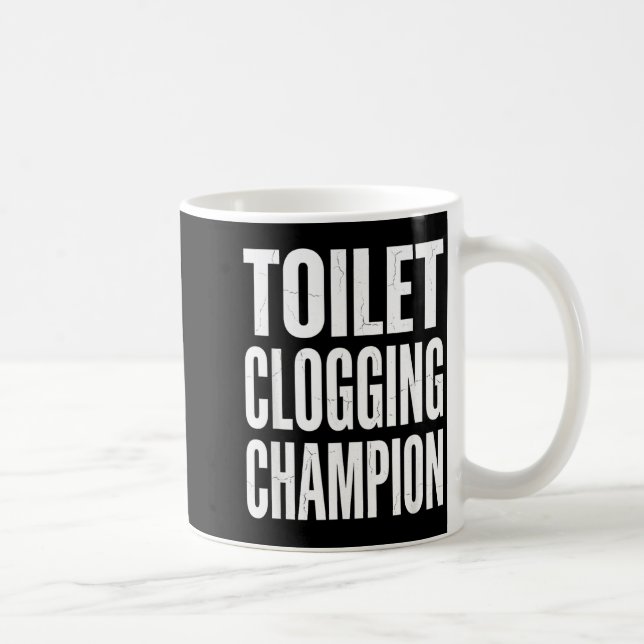Taza De Café Funny Humor Bathroom Joke Toilet Clogging Chamon  (Derecha)