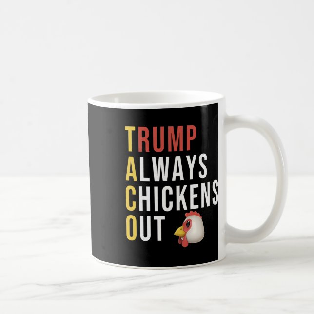 Taza De Café Funny Humor Taco Trump Always Chickens Out  (Derecha)
