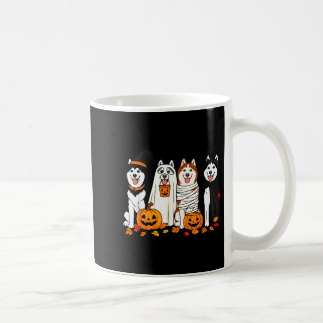 Taza De Café Funny Husky Ghost Dogs Halloween Dog Soky  (Derecha)