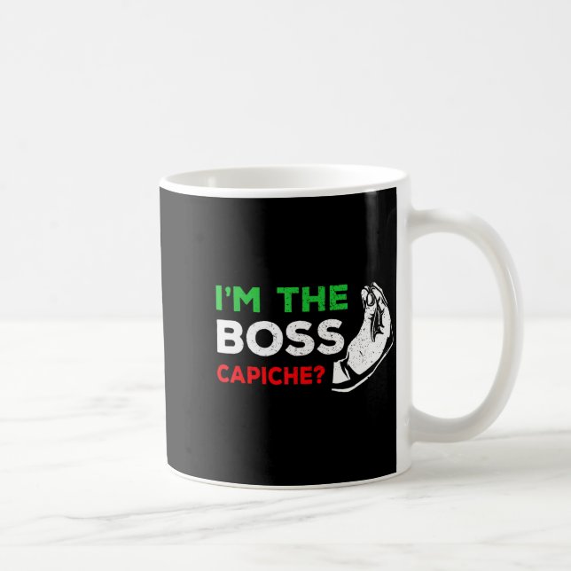 Taza De Café Funny I'm The Boss Italian Nonna Nonno Cache Humor (Derecha)