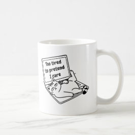 Taza De Café Funny Introvert Cat Mug – Too Tired To Care