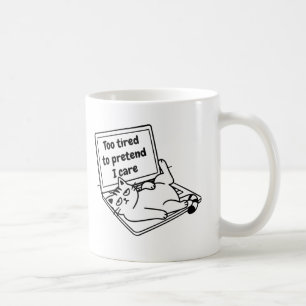 Taza De Café Funny Introvert Cat Mug – Too Tired To Care