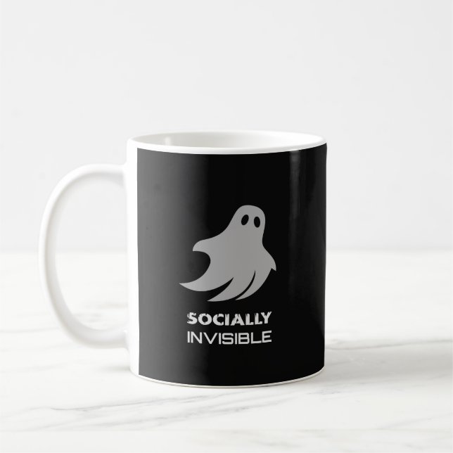 Taza De Café Funny Introvert Spooky Ghost (Izquierda)