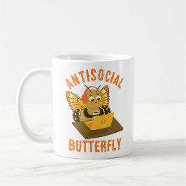 Taza De Café Funny Introvertido Mariposa Estética Antisocial