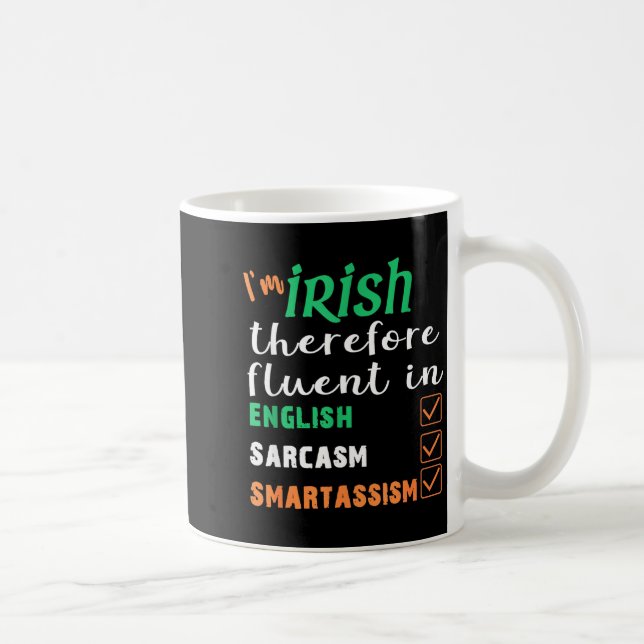 Taza De Café Funny Irish Fluent In Smart St Patricks Gift  (Derecha)