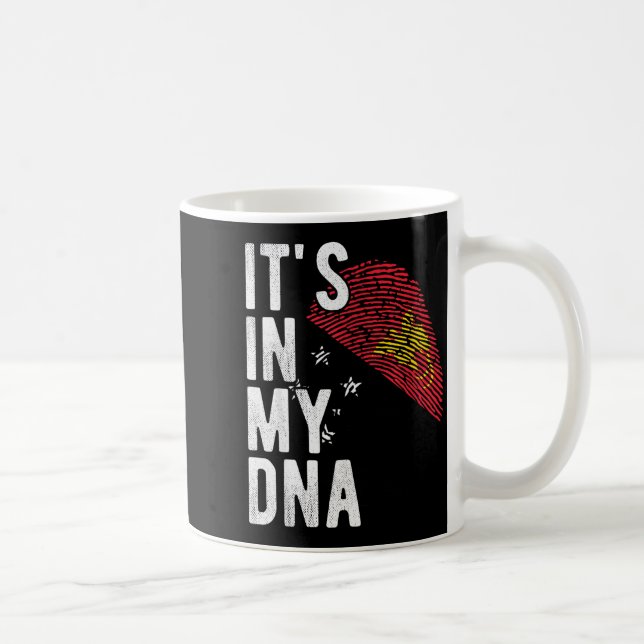 Taza De Café Funny It's In My Dna Papua New Guinea Flag Fingerp (Derecha)