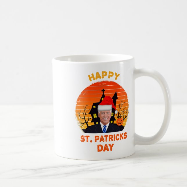 Taza De Café Funny Joe Biden St Patrick Navidades Joe Biden Hal (Derecha)