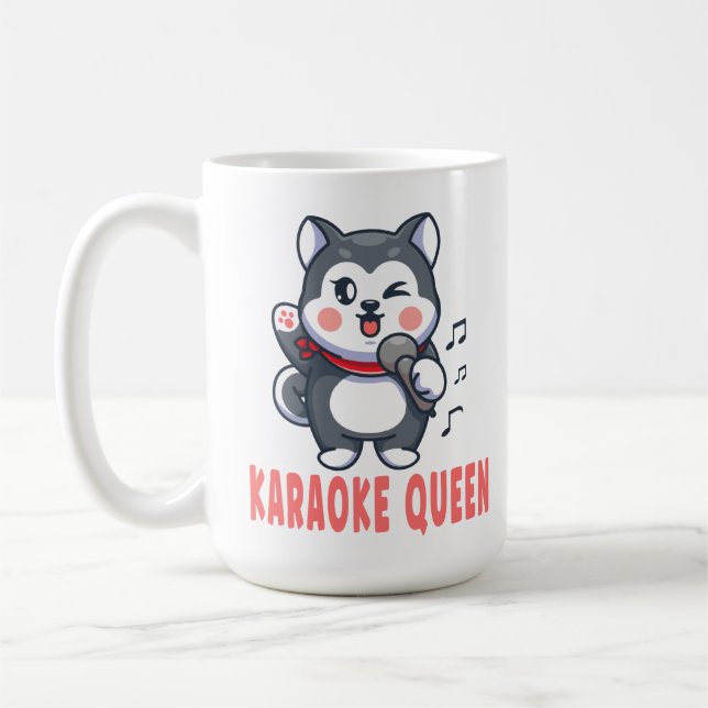 Taza De Café Funny Karaoke Gift Dog Lover Siberian Husky Trave (Izquierda)