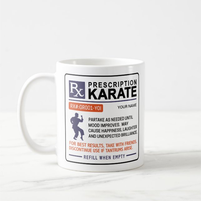 Taza De Café Funny Karate Mug Prescription Design (Izquierda)