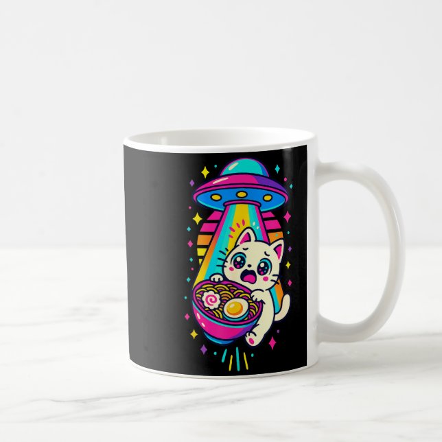 Taza De Café Funny Kawaii Cat Ramen Ufo Japanese Anime Women Gi (Derecha)