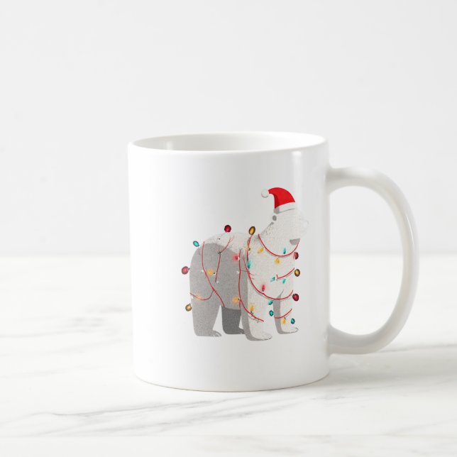 Taza De Café Funny Lar Bear Christmas Graphics Animal Lights Lo (Derecha)