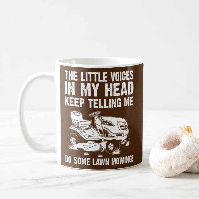 Taza De Café Funny Lawn Mowing Gift Hombres Hombres Hombres Hem (Con donut)