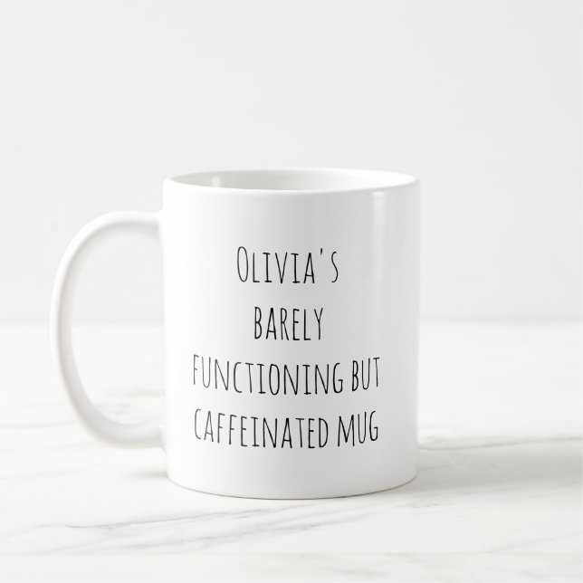 Taza De Café Funny Lazy Caffeine Quote Personalized Name (Izquierda)